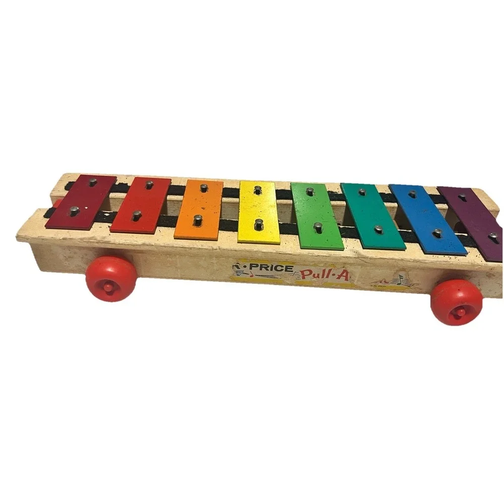 Vintage Fisher Price Pull A Tune Xylophone Pull Toy 870 1964 No Pull String